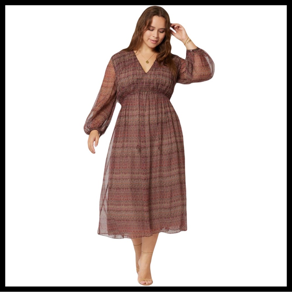 NWT JOIE Alquina MIDI Silk Dress